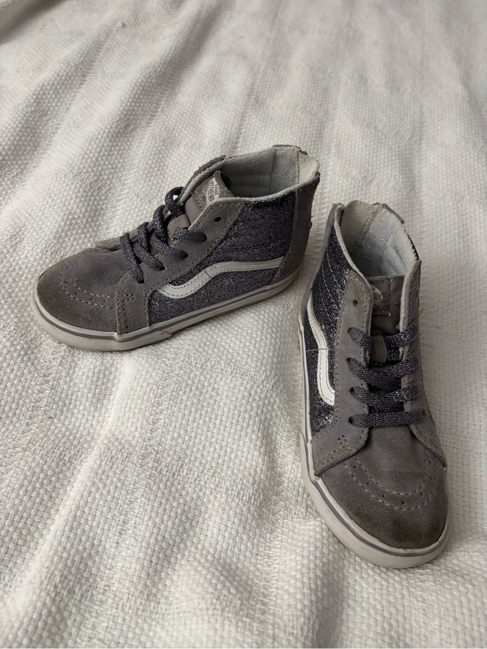 Kids Gray sparkle old skool High-Top Skate Sneakers